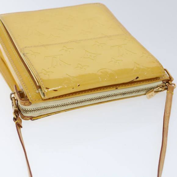 LOUIS VUITTON Monogram Vernis Motto Accessory Pouch Yellow M91159 LV Auth 53105 - Picture 6 of 16